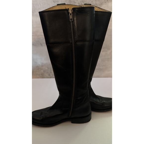 Frye 'Jayden Button' Tall Riding Boot Black Size 6.5 B $425 Leather Zip - Picture 7 of 8